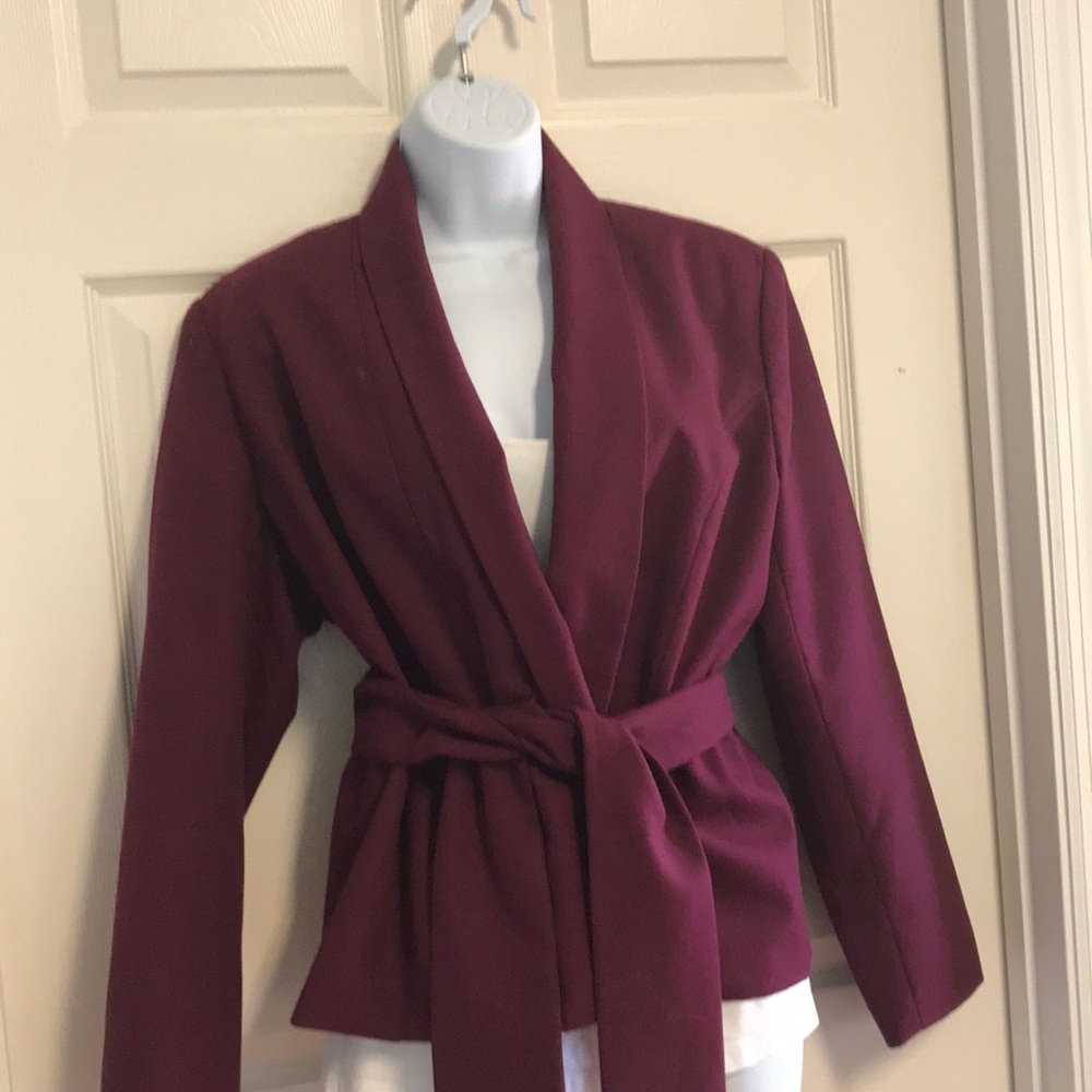 Plum belted Tobacco jacket